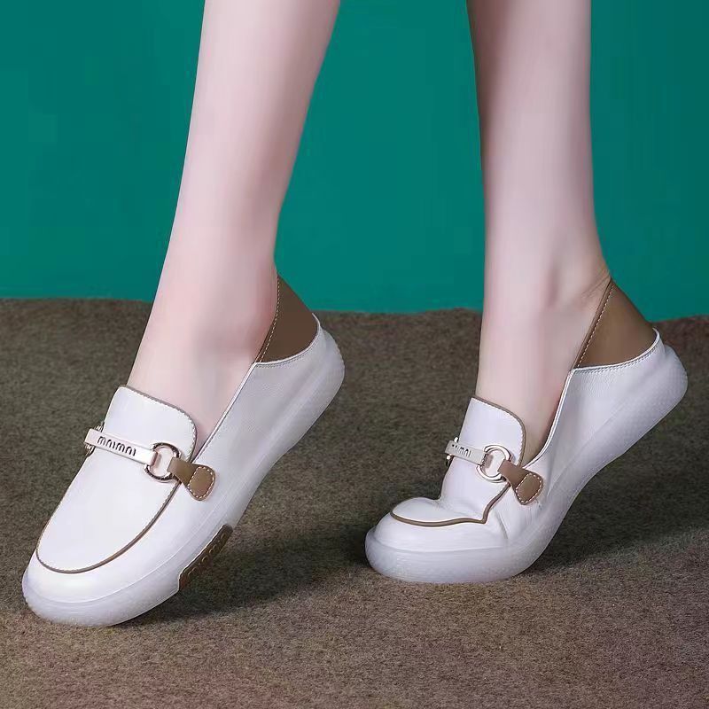 Damen Slip-On Sneaker Metallverschluss Komfortschuhe