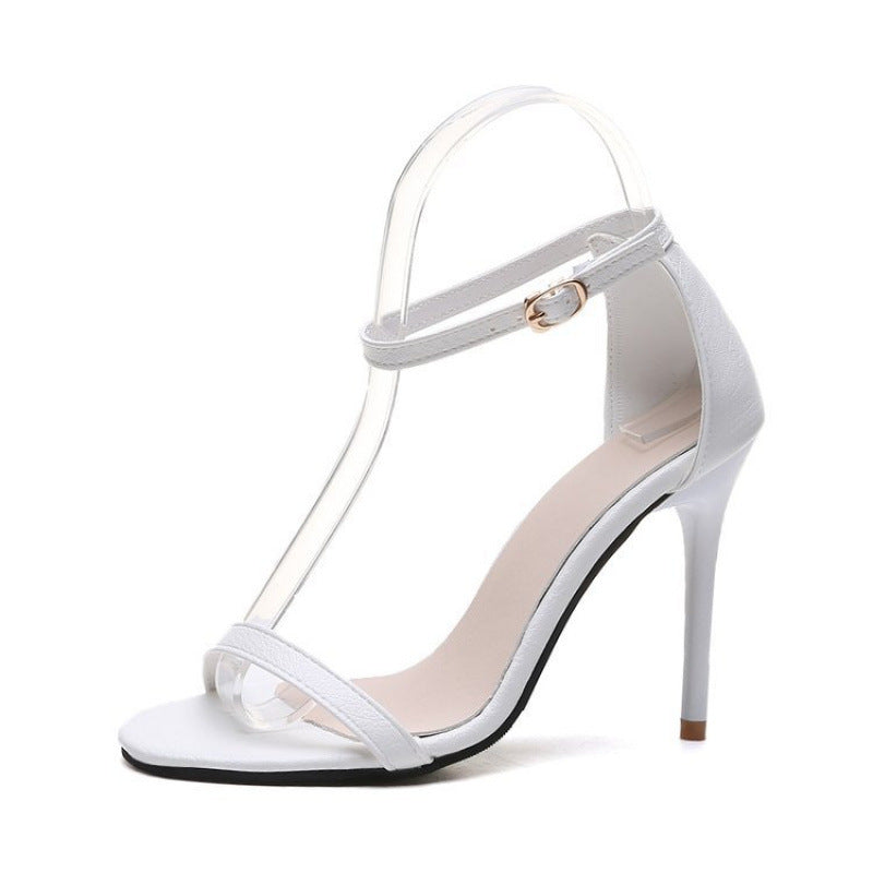 Damen High Heel Sandaletten Transparenter Riemen Hochhackig
