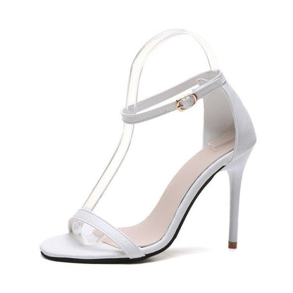 Damen High Heel Sandaletten Transparenter Riemen Hochhackig