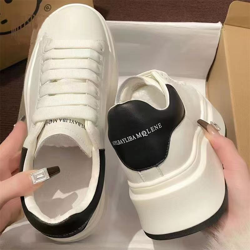 Damen Plateau Sneaker Hoch Weiches Material