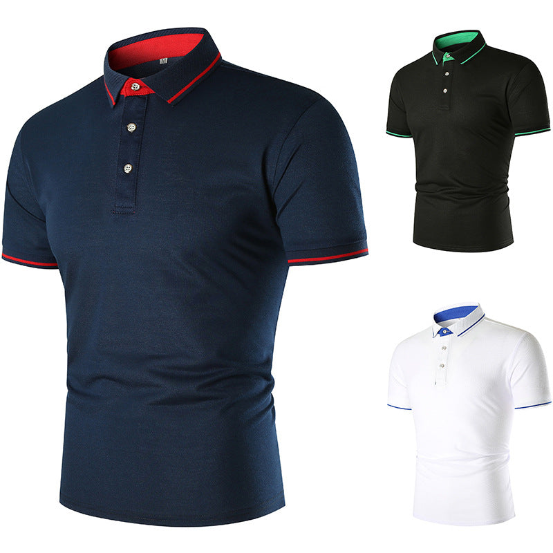 Herren Poloshirt Atmungsaktiv Kontrastkragen Modern - Norvielle