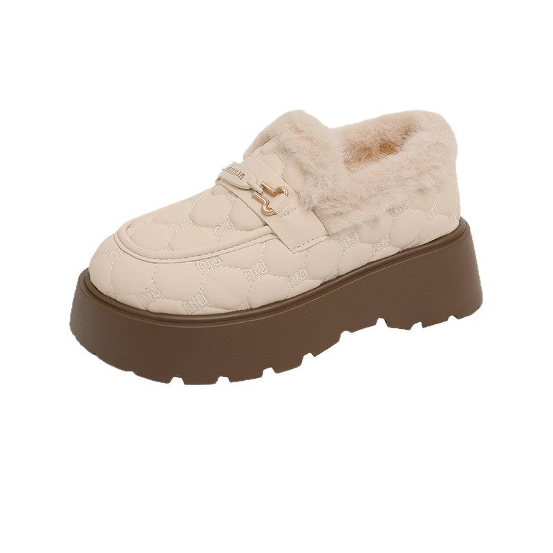 Damen Slipper Warm gefüttert Plateauabsatz