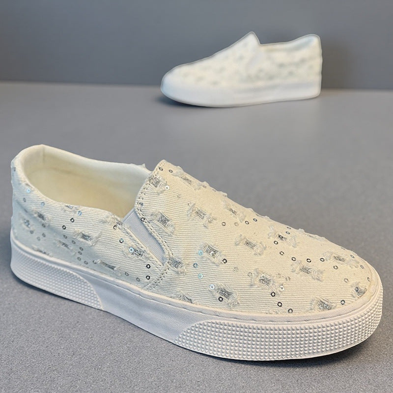 Damen Sneaker Glitzernde Oberfläche Komfortabel Schwarz - Norvielle