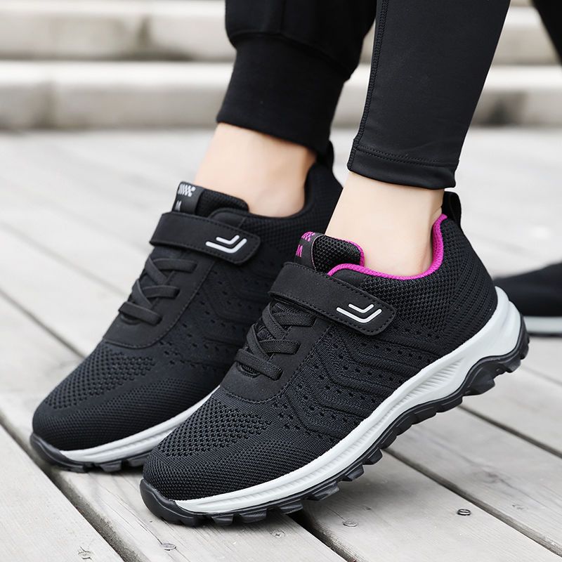 Damen Laufschuhe Atmungsaktives Mesh Rutschfest Klettverschluss