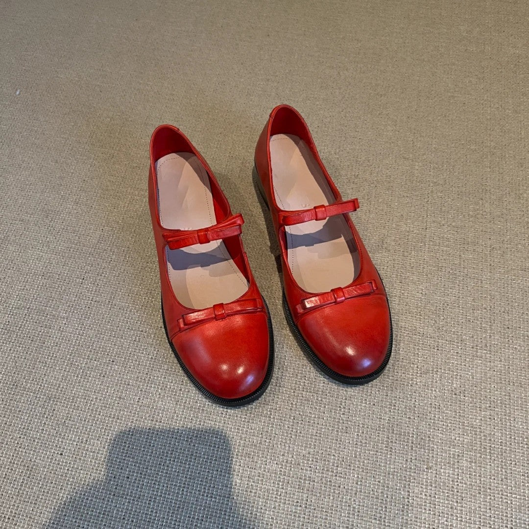 Damen Lederschuhe Mary Jane Elegant Komfortabel Schwarz - Norvielle