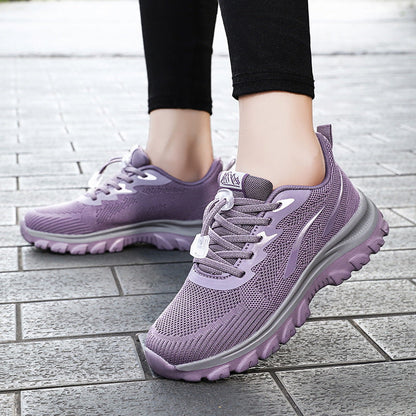 Damen Laufschuhe Atmungsaktiv Schnellschnürung Sport