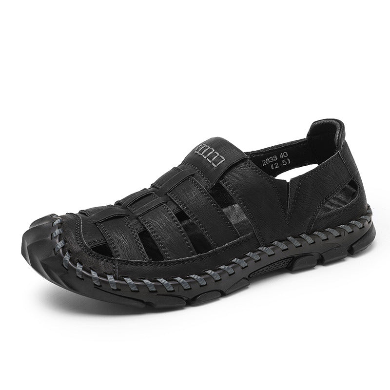 Herren Sandalen Atmungsaktives Leder Rutschfest