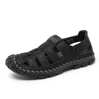 Herren Sandalen Atmungsaktives Leder Rutschfest