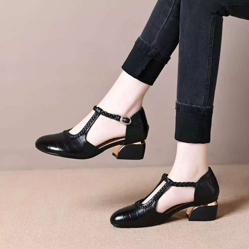 Damen High Heels Pumps mit geflochtenem Detail und hohem Absatz - Norvielle