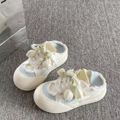 Damen Floral Sneaker Schnürschuhe Trend - Norvielle