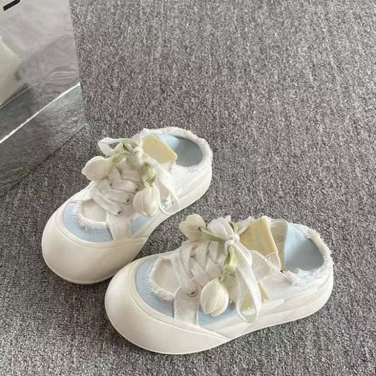 Damen Floral Sneaker Schnürschuhe Trend - Norvielle