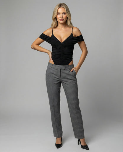 Damen Body Cut-Out Effekt Glitzer Elegant