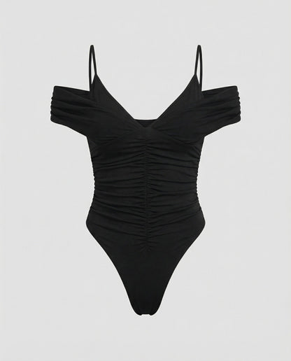 Damen Body Cut-Out Effekt Glitzer Elegant