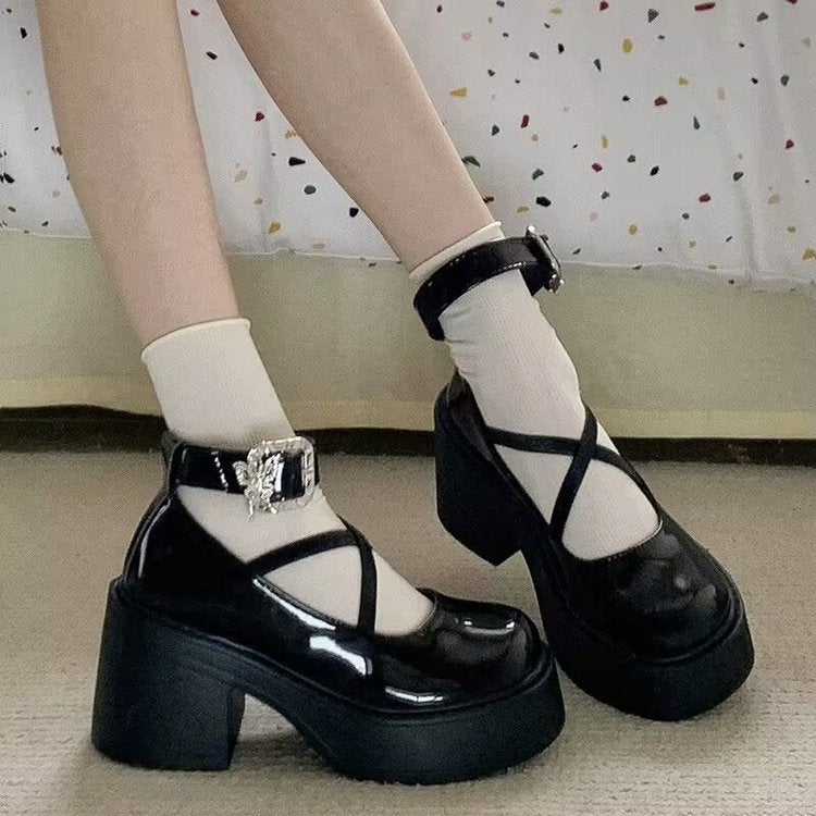 Damen Hochhackige Plateau Pumps