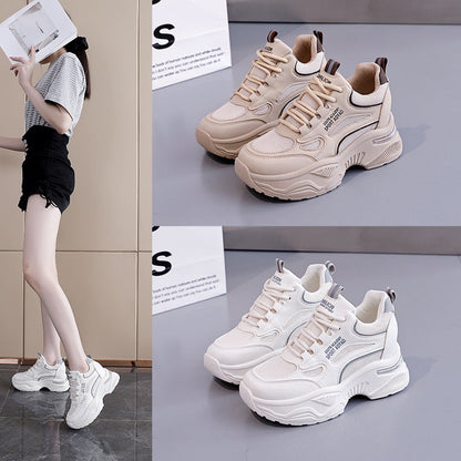 Damen Plattform Sneaker Atmungsaktives Material Modern