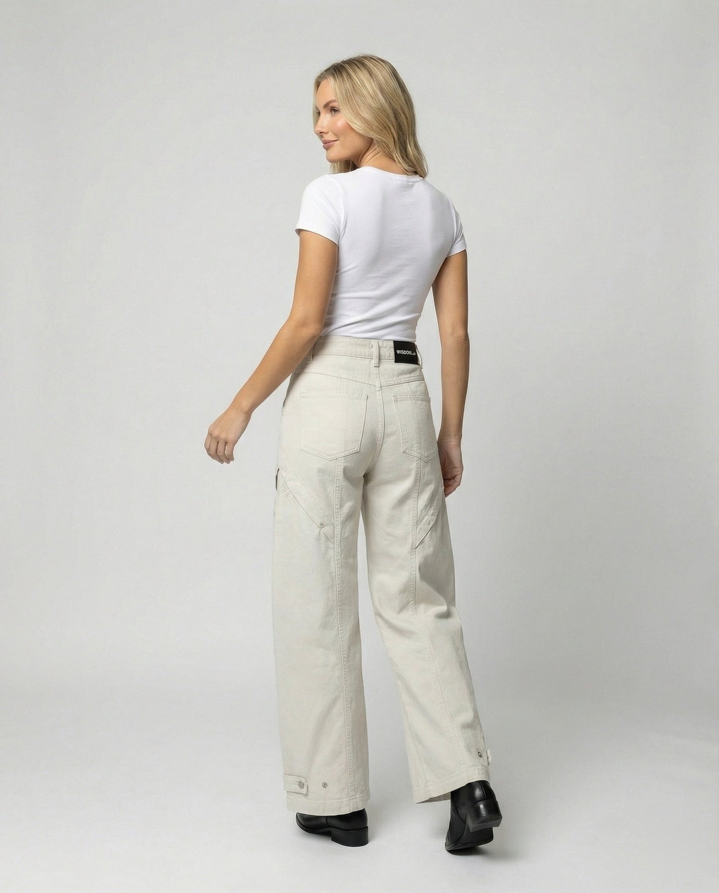 Damen Highwaist Palazzo Hose Elastisch