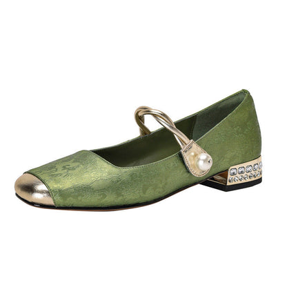 Damen Ballerinas Perlen Schmuck Elegantes Design