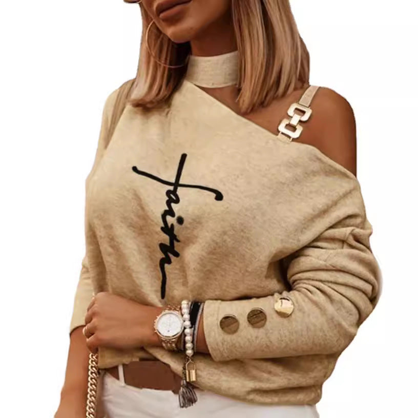 Damen Oversized Pullover Groß Schulterausschnitt Modern