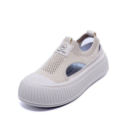 Damen Plattform Sneaker Elastisch Sportlich