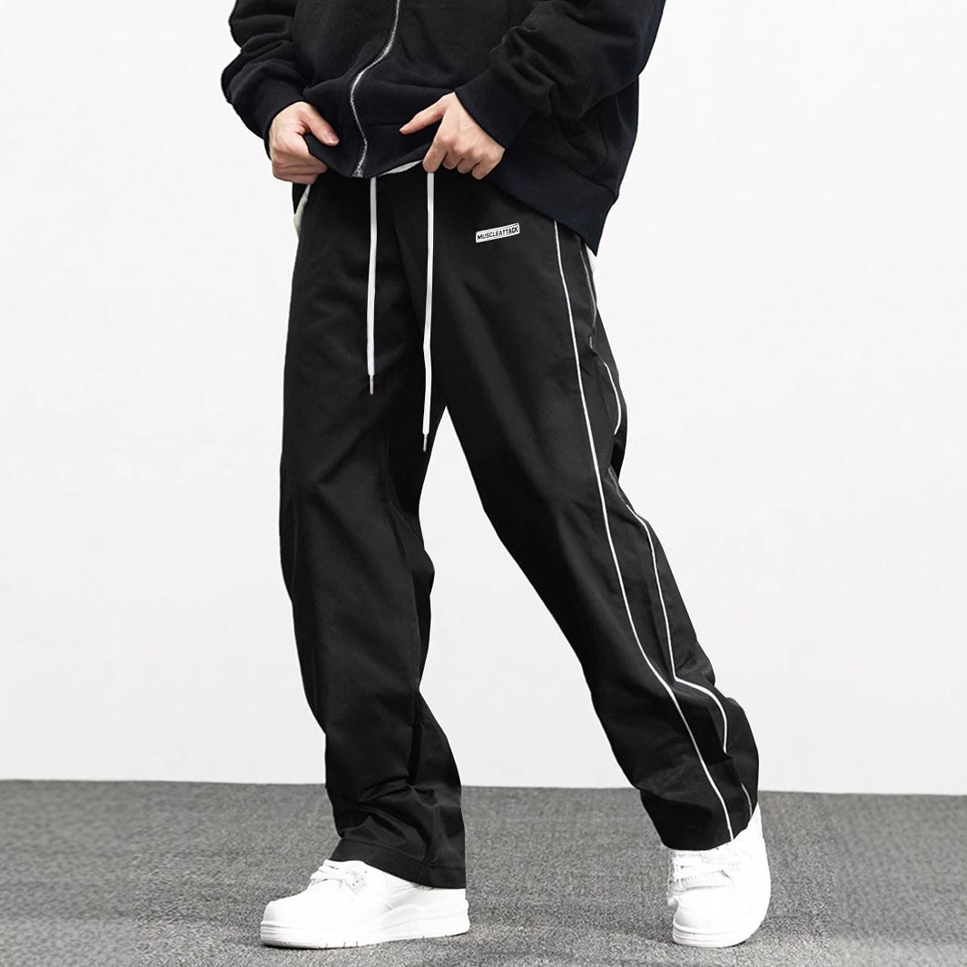 Herren Freizeithose Verstellbarer Bund Streifen