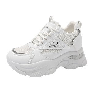 Damen Sneaker Hochwertiges Mesh Atmungsaktiv Dickes Profil