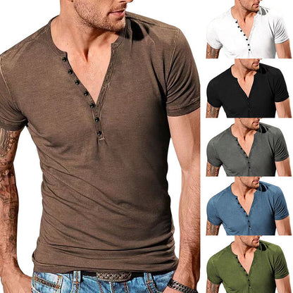 Herren T-Shirt Kurzarm Weiche Baumwolle Schwarz - Norvielle