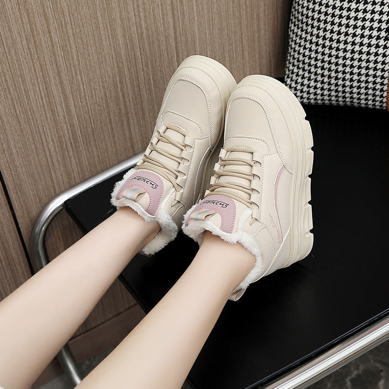 Damen Winter Sneaker High- Weiches Fleece Rutschfest