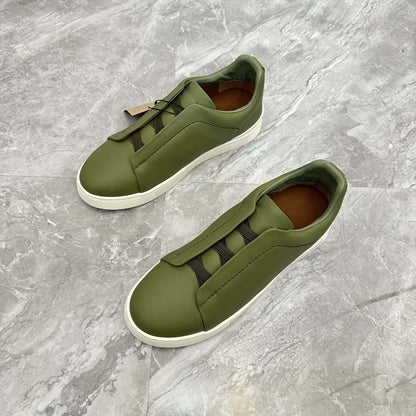 Damen Sneaker Slip-On Leder Rutschfest