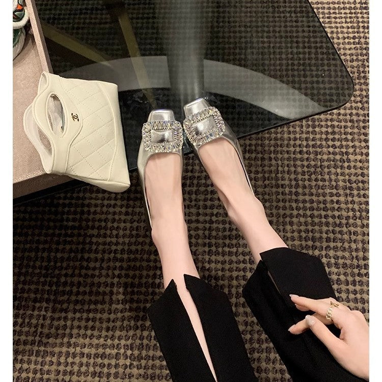 Damen Ballerinas mit Glitzer und Schmuckdetails Elegant