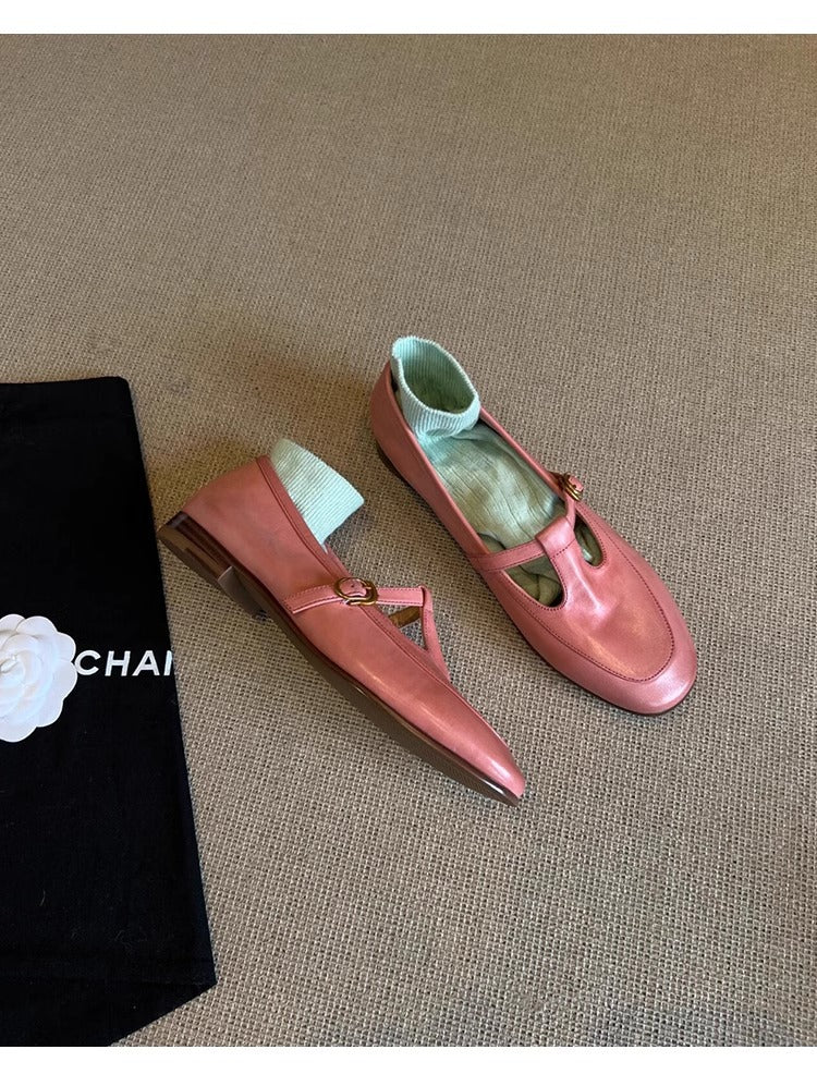 Damen Ballerinas Komfortabel Riemendesign