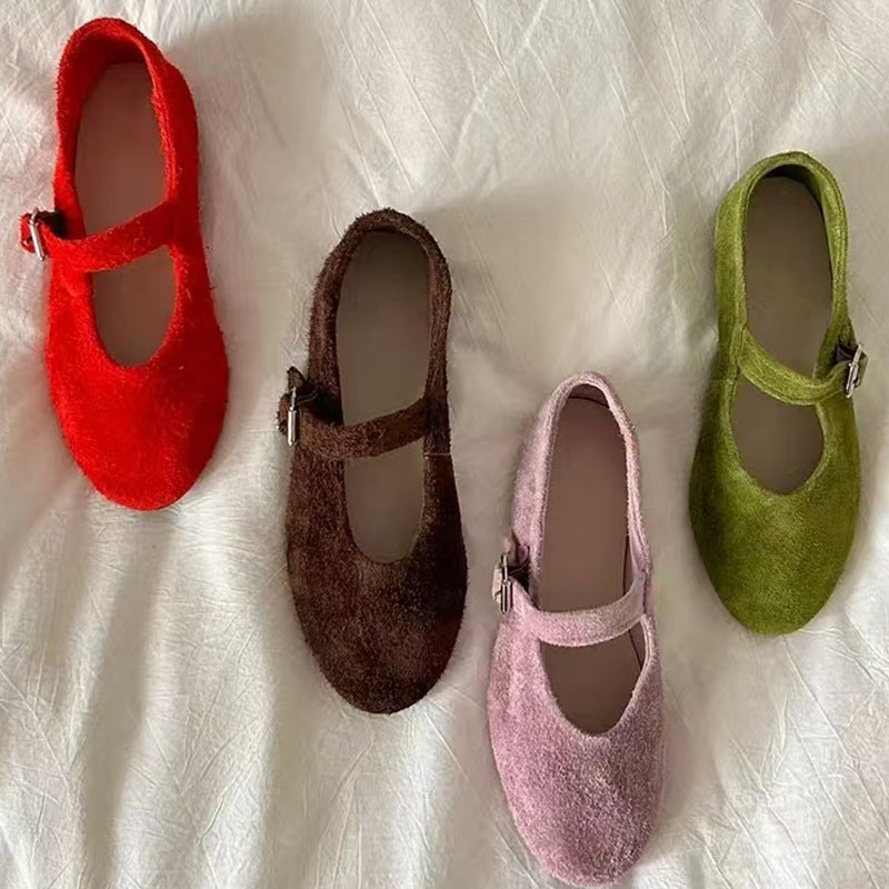 Damen Ballerinas Bequem Verstellbare Riemen Qualität - Norvielle