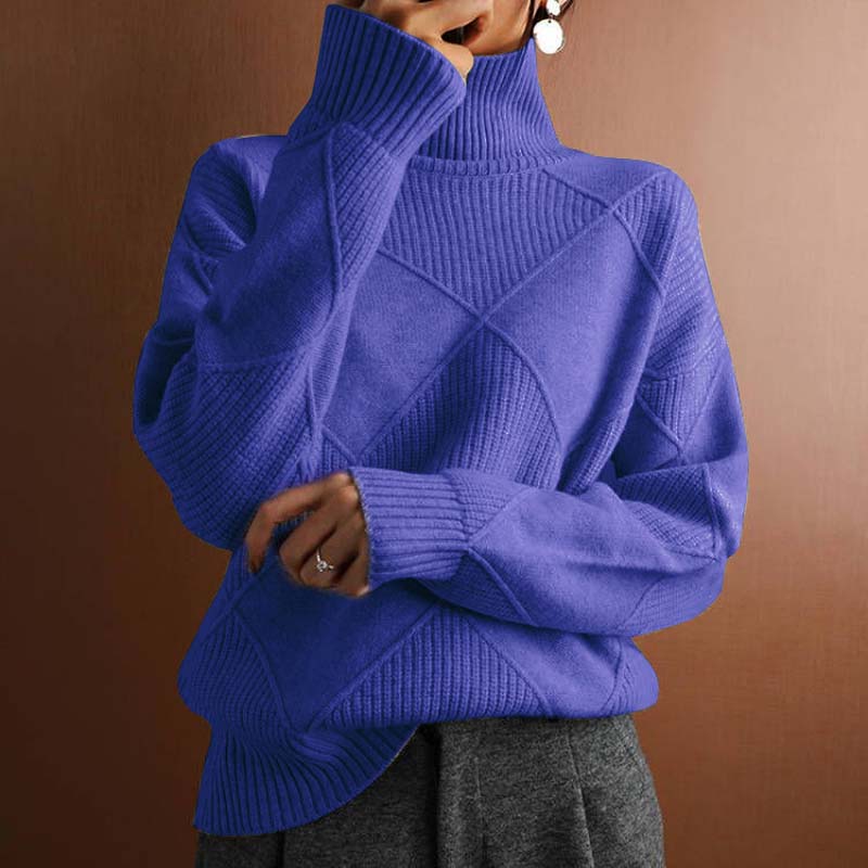 Damen Strickpullover Hoher Hals Warm Winter