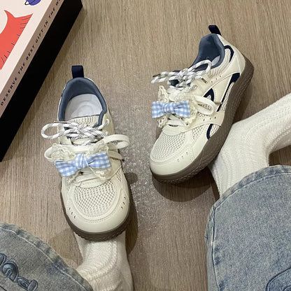 Damen Sneaker Karomuster Atmungsaktiv