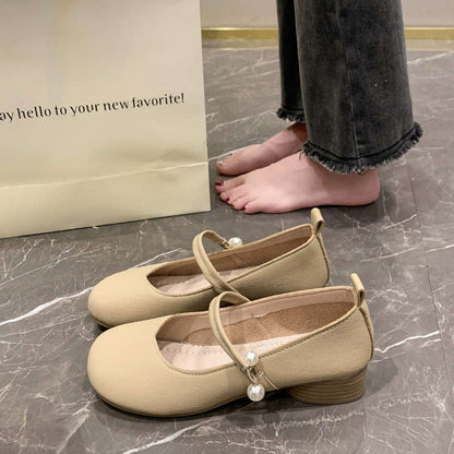 Damen Ballerinas Elegante Perlen Details