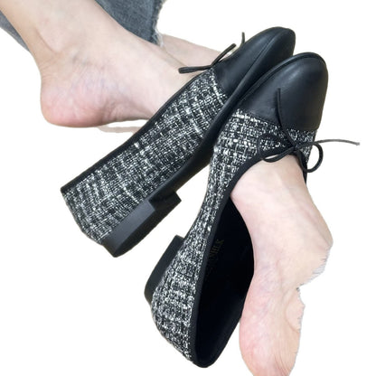 Damen Ballerinas Komfortschuhe Blockabsatz