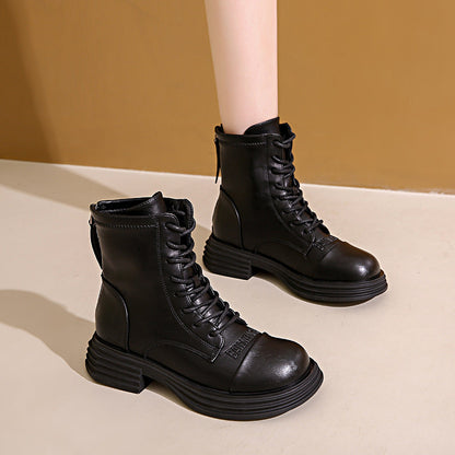 Damen Lederstiefel Combat Boot Robust