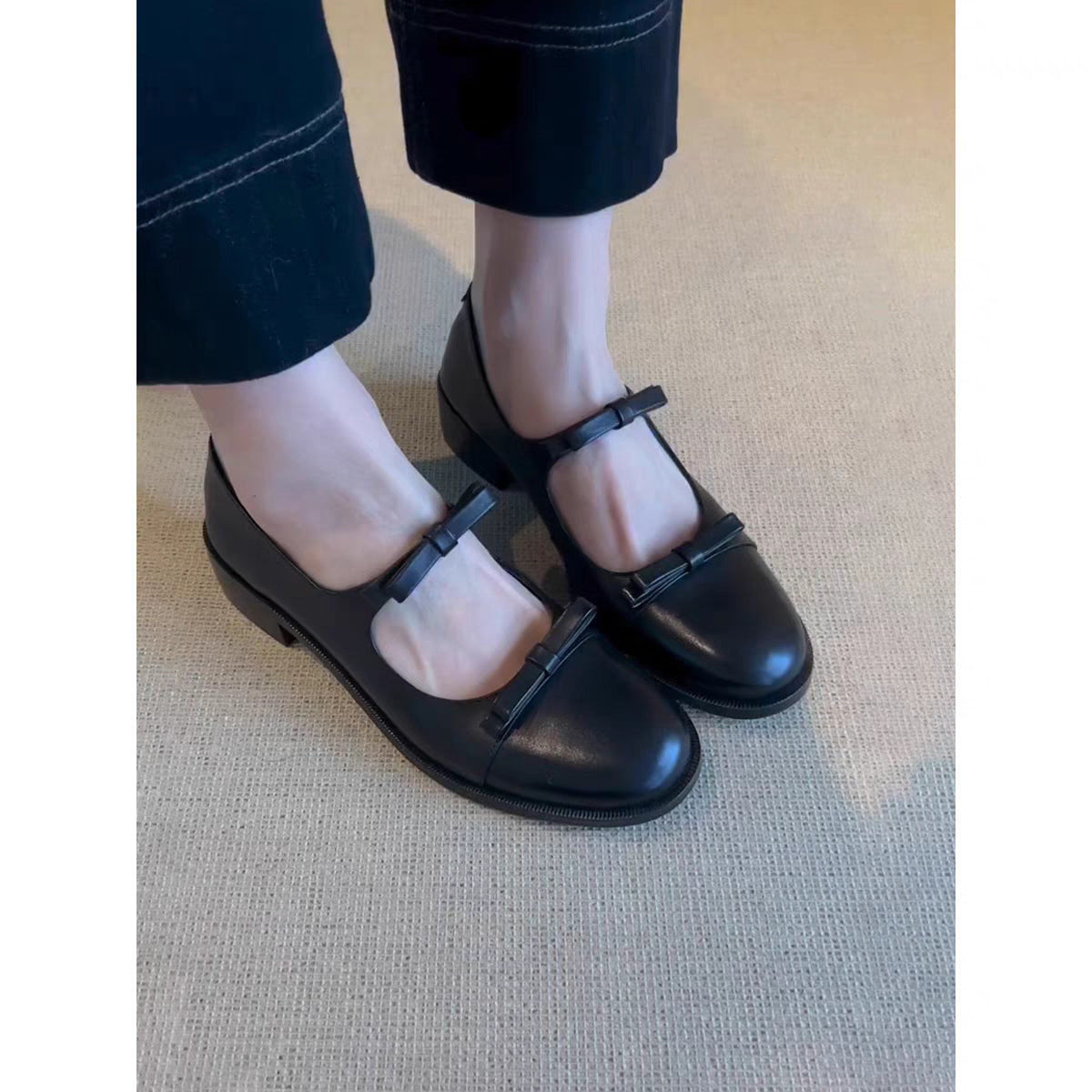 Damen Lederschuhe Mary Jane Elegant Komfortabel