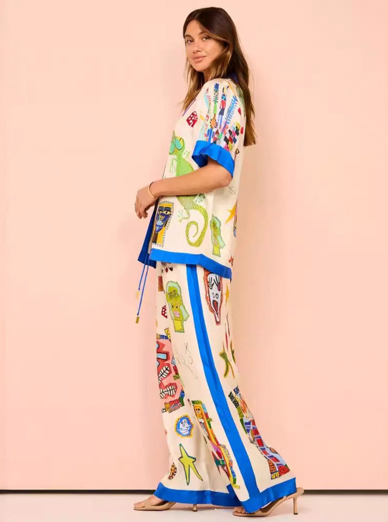 Modisches Damen-Zweiteil-Set Bedruckt