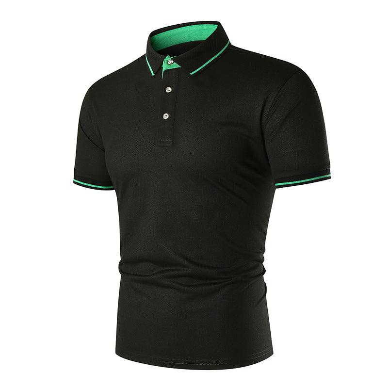 Herren Poloshirt Atmungsaktiv Kontrastkragen Modern