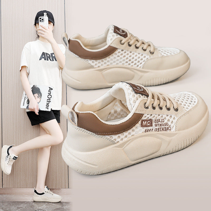 Damen Sneaker Atmungsaktives Netzdesign Bequem Weiß - Norvielle