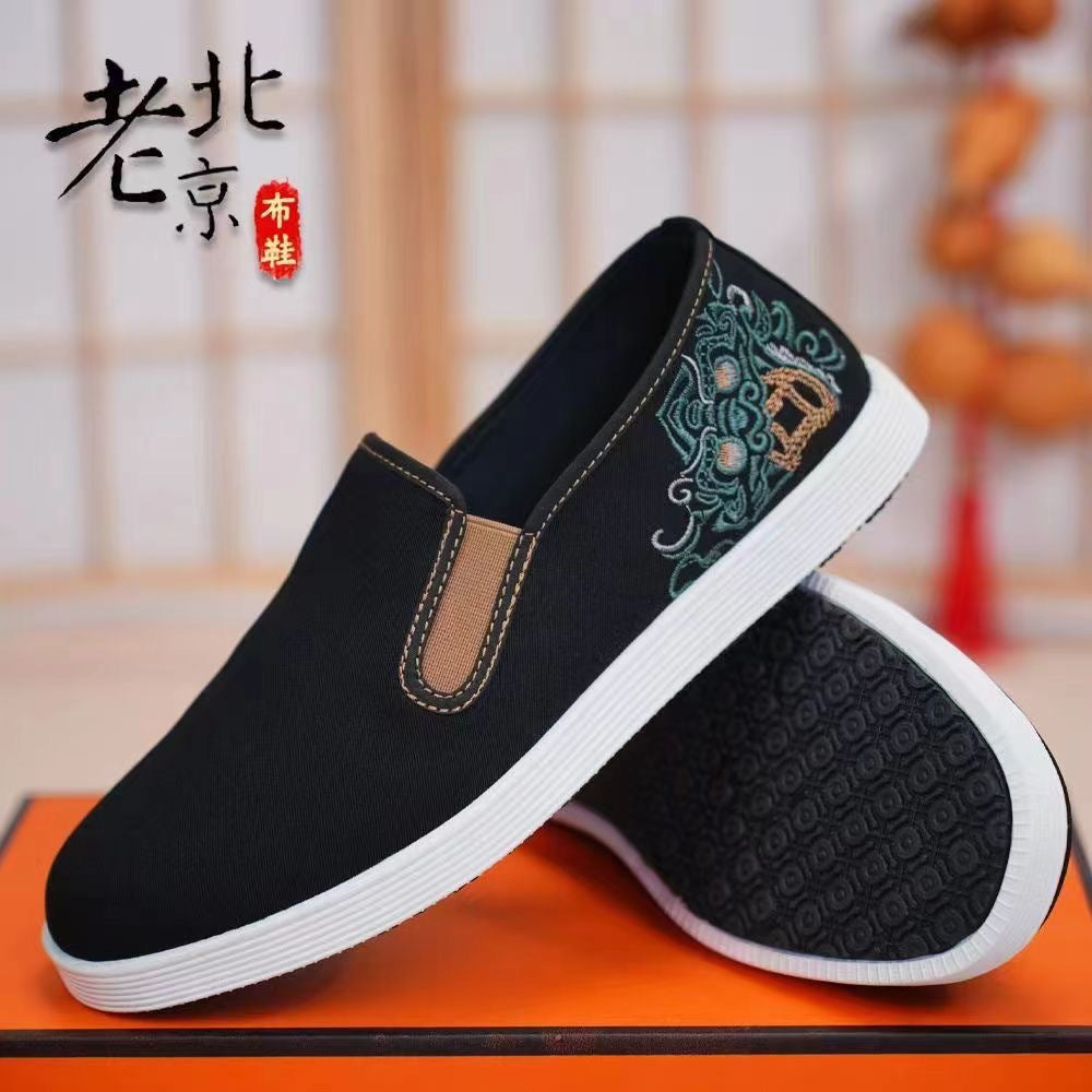 Damen Slip-On Schuhe Bestickt Elegant Schwarz - Norvielle