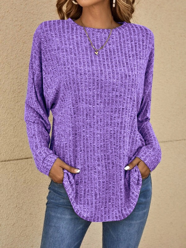 Lässiger Damen Pullover Langarm Bequem Grau