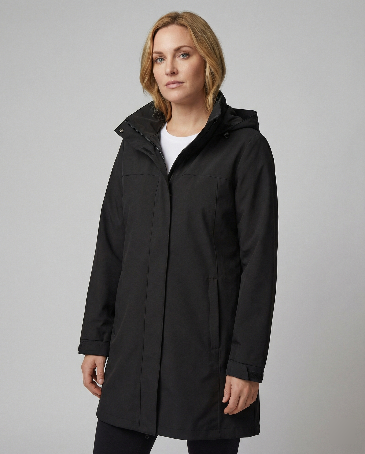 Damen Parka Wasserdicht Sportlich Mit Taschen Schwarz - Norvielle