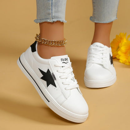 Damen Sneaker Sternenmuster Sportlich Komfortabel