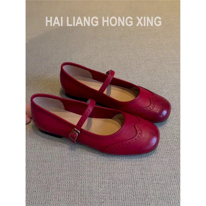 Damen Ballerinas Comfort Schuhe Bequem Riemenverschluss