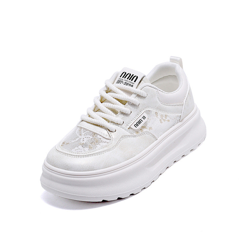 Damen Sneaker Blumenmuster Weiches Obermaterial Laufsohle