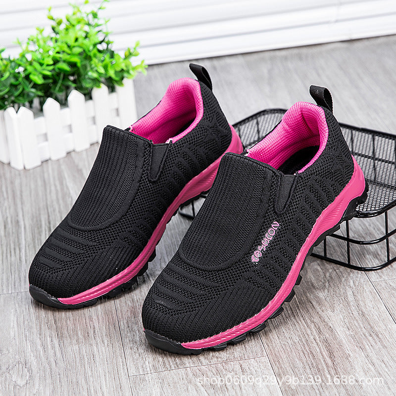 Damen Laufschuhe Atmungsaktives Mesh Bequem Slip-On Sneaker