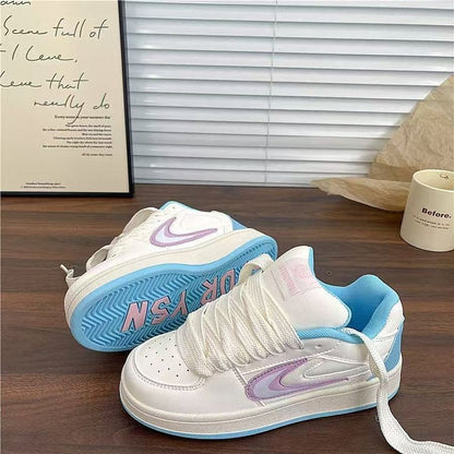 Damen Sneaker Weich Bequem Mit Schnürsenkeln