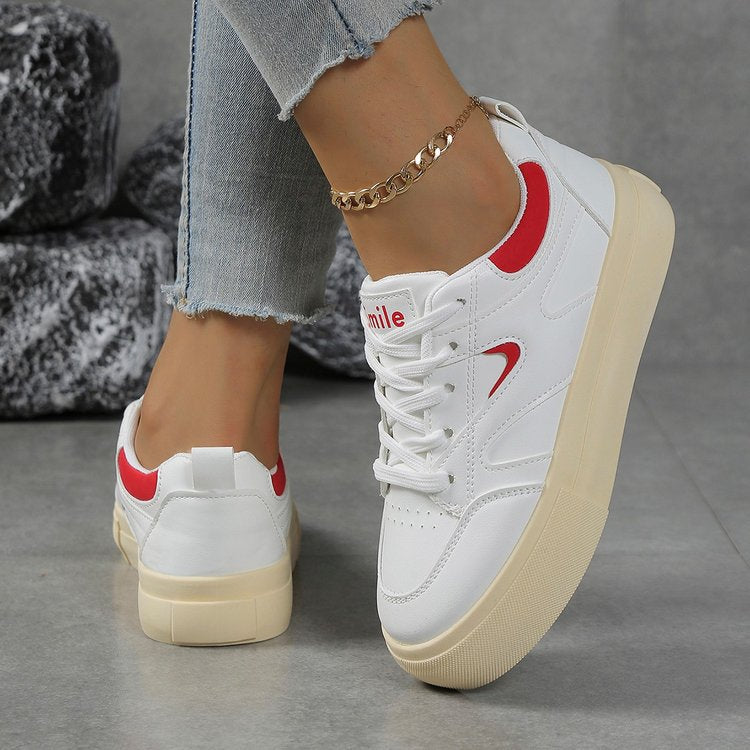 Damen Plateau Sneaker Hoch Sohle