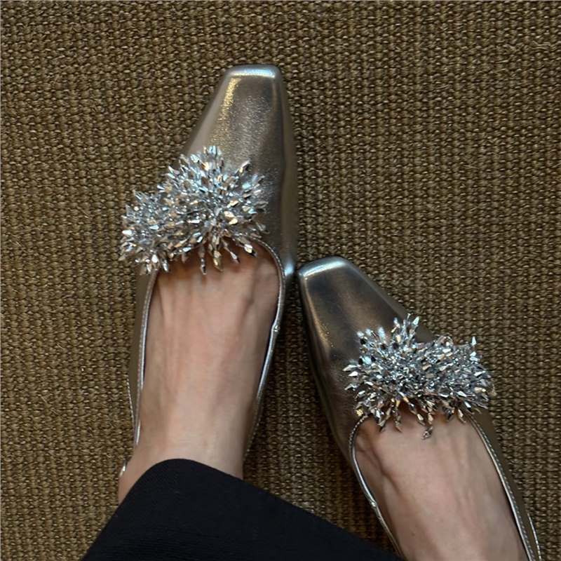Damen Slingback Pumps Kristall Glitzer Schwarz - Norvielle